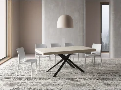 Mesa extensible 180/284x90 cm Karida cachemira patas antracita