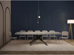 Mesa extensible 180/284x90 cm Karida Premium cemento patas antracita
