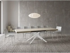Mesa extensible 160/244x80 cm Karida cachemira patas blancas
