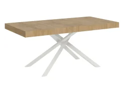 Mesa extensible 160/264x90 cm Karida roble natural patas blancas