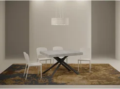 Mesa extensible 120/224x90 cm Karida Premium cemento patas antracita