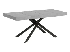 Mesa extensible 120/224x90 cm Karida Premium cemento patas antracita