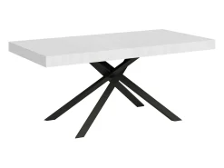Mesa extensible 160/244x80 cm Karida fresno blanco patas blancas
