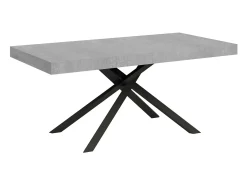 Mesa extensible 200/460x90 cm Karida efecto cemento patas antracita