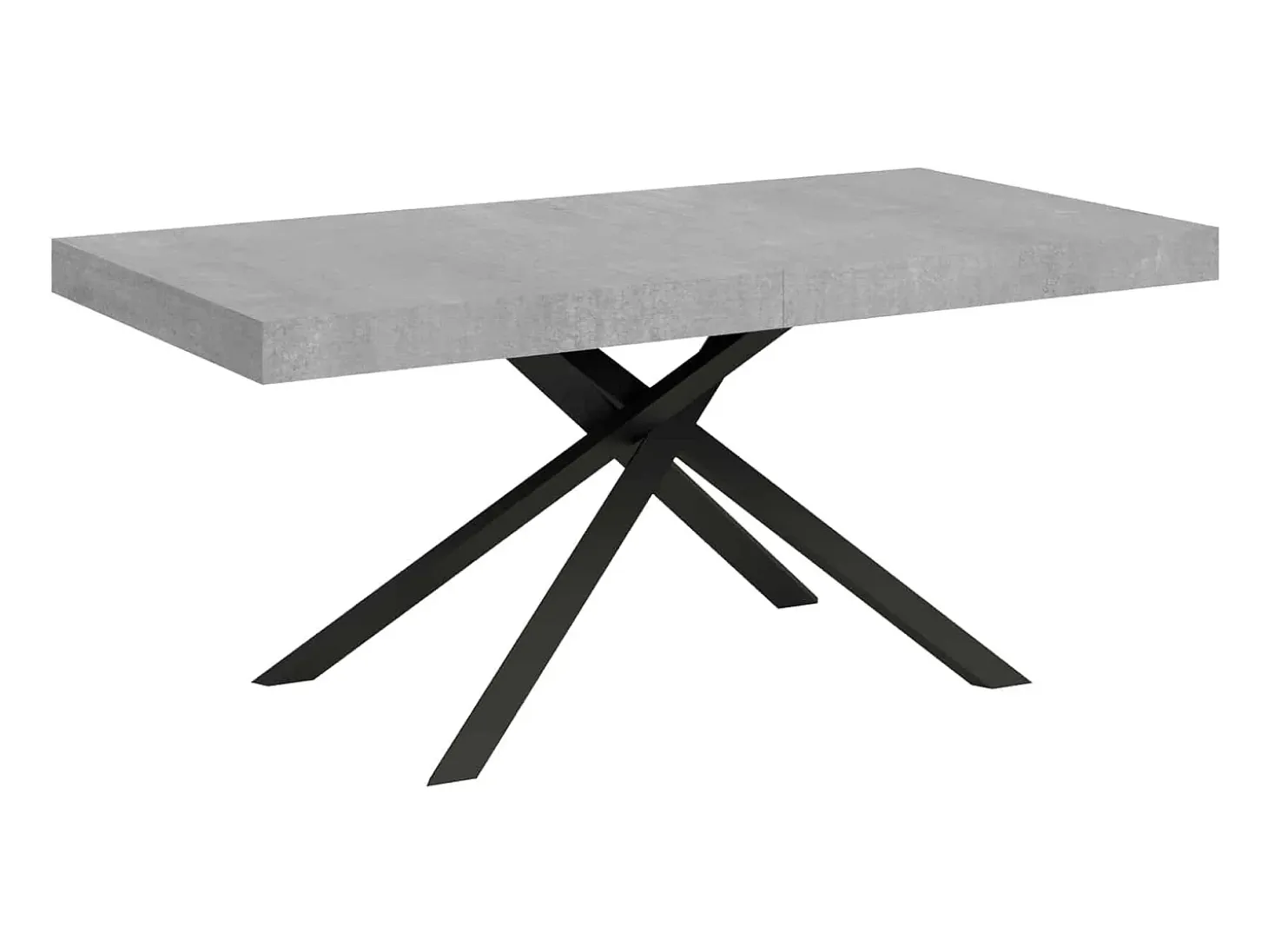 Mesa extensible 200/460x90 cm Karida efecto cemento patas antracita
