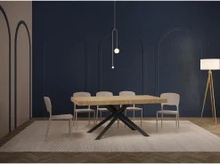 Mesa extensible 180/440x90 cm Karida roble natural patas antracita