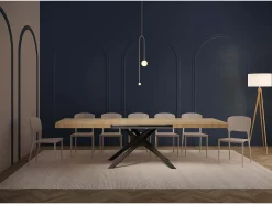 Mesa extensible 180/440x90 cm Karida roble natural patas antracita