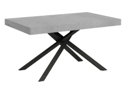 Mesa extensible 140/224x80 cm Karida cemento patas antracita