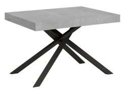 Mesa extensible 120/224x90 cm Karida cemento patas antracita