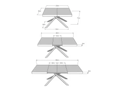 Mesa extensible 120/204x80 cm Karida roble natural patas blancas