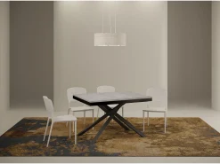 Mesa extensible 120/380x90 cm Karida Evolution cemento estructura et patas antracita