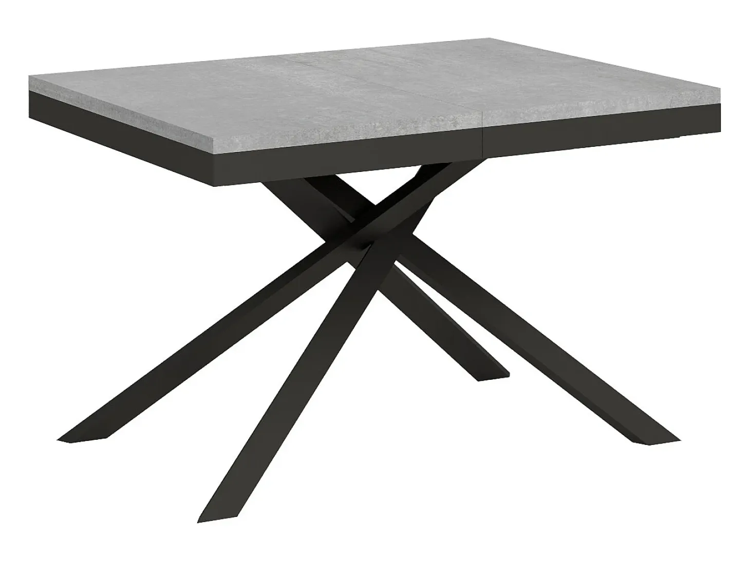 Mesa extensible 120/380x90 cm Karida Evolution cemento estructura et patas antracita