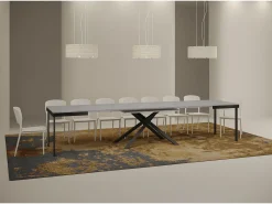 Mesa extensible 120/380x90 cm Karida Evolution cemento estructura et patas antracita