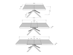 Mesa extensible 160/244x80 cm Karida cemento patas antracita