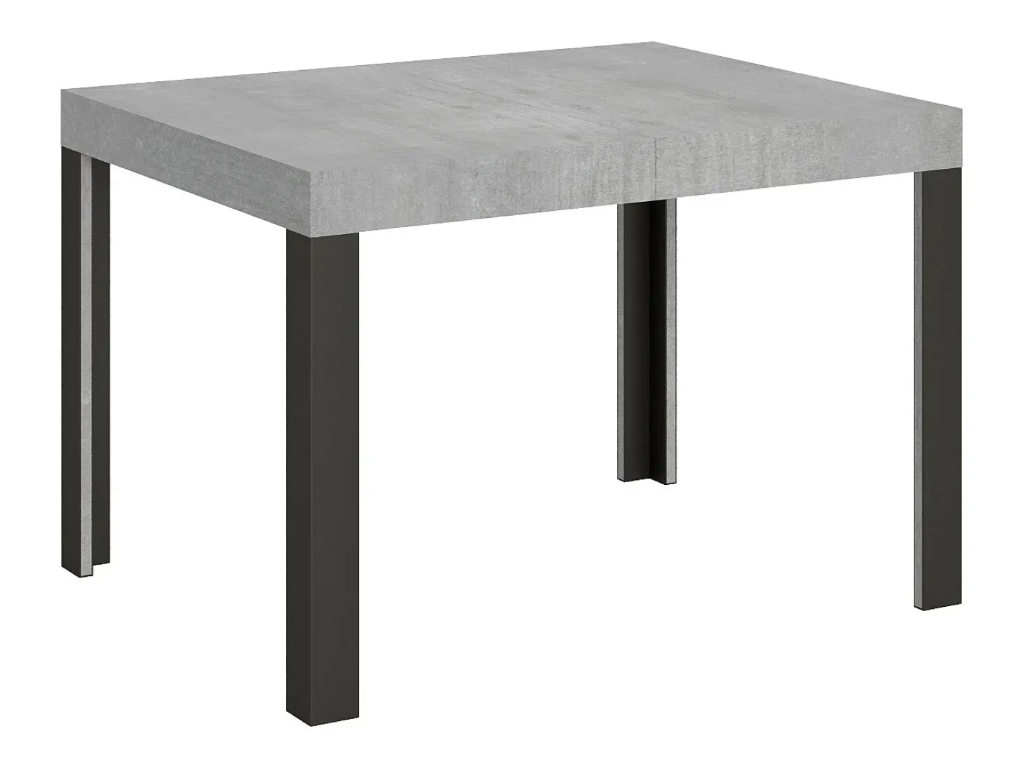 Mesa extensible 70x110/194 cm Linea Cemento estructura Antracita