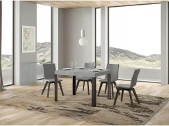 Mesa extensible 70x110/194 cm Linea Cemento estructura Antracita