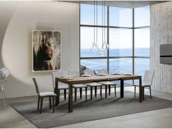 Mesa extensible 90x120/224 cm Linea Nogal estructura Antracita