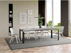 Mesa extensible 90x90/246 cm Linea Cachemira estructura Antracita