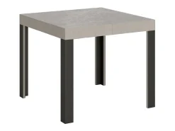 Mesa extensible 90x90/246 cm Linea Cachemira estructura Antracita