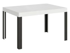 Mesa extensible 90x130/234 cm Linea Fresno Blanco estructura Antracita