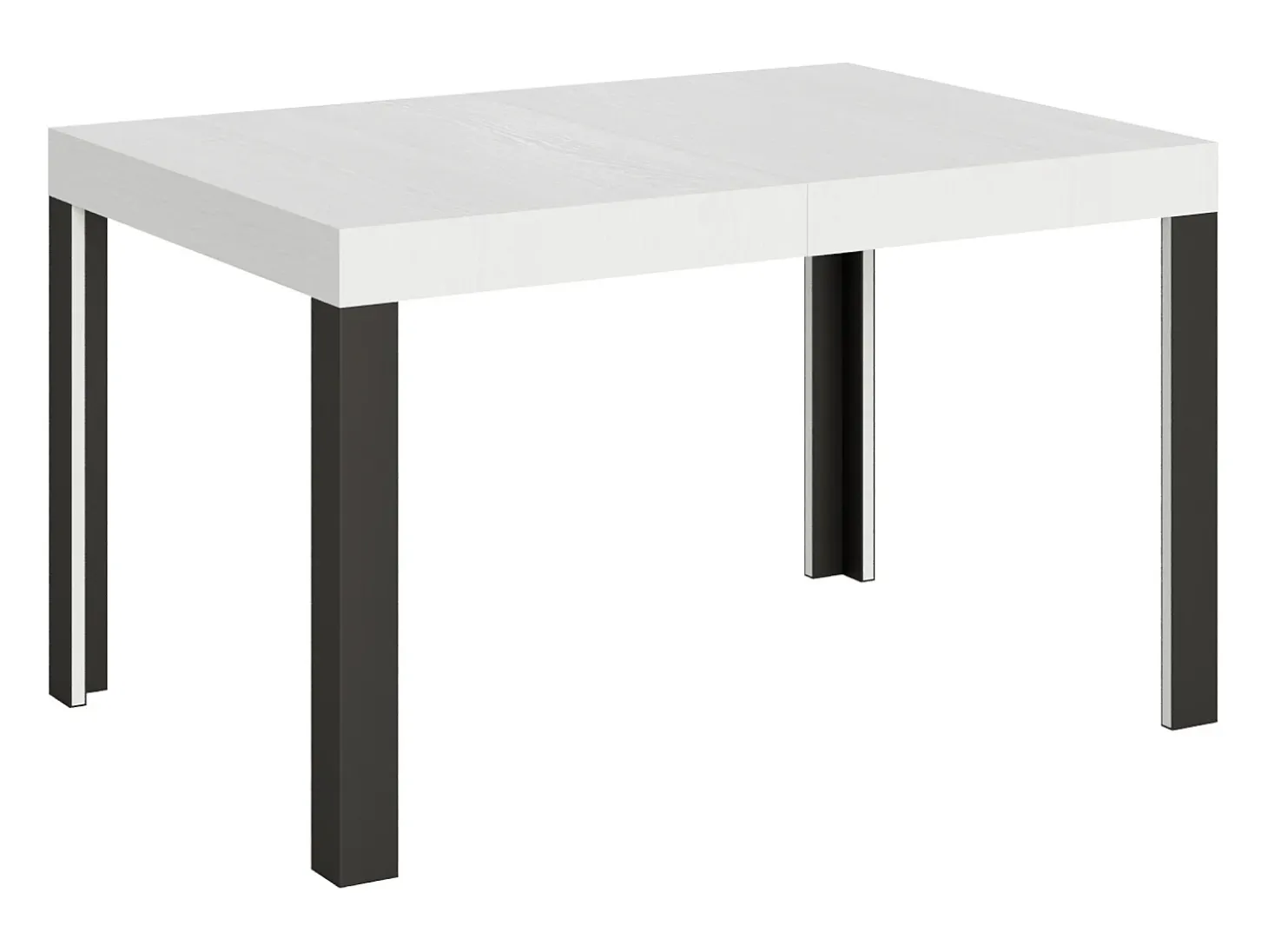 Mesa extensible 90x130/234 cm Linea Fresno Blanco estructura Antracita