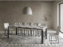Mesa extensible 90x140/244 cm Linea Cachemira estructura Antracita