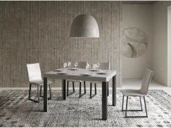 Mesa extensible 90x140/244 cm Linea Cachemira estructura Antracita