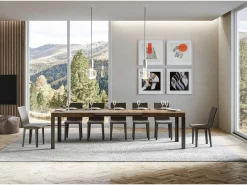 Mesa extensible 90x200/304 cm Linea Nogal estructura Antracita