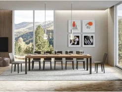 Mesa extensible 90x180/284 cm Linea Roble Natural estructura Antracita