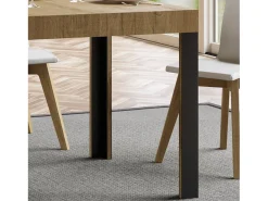 Mesa extensible 90x180/284 cm Linea Roble Natural estructura Antracita