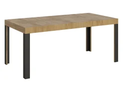 Mesa extensible 90x180/284 cm Linea Roble Natural estructura Antracita