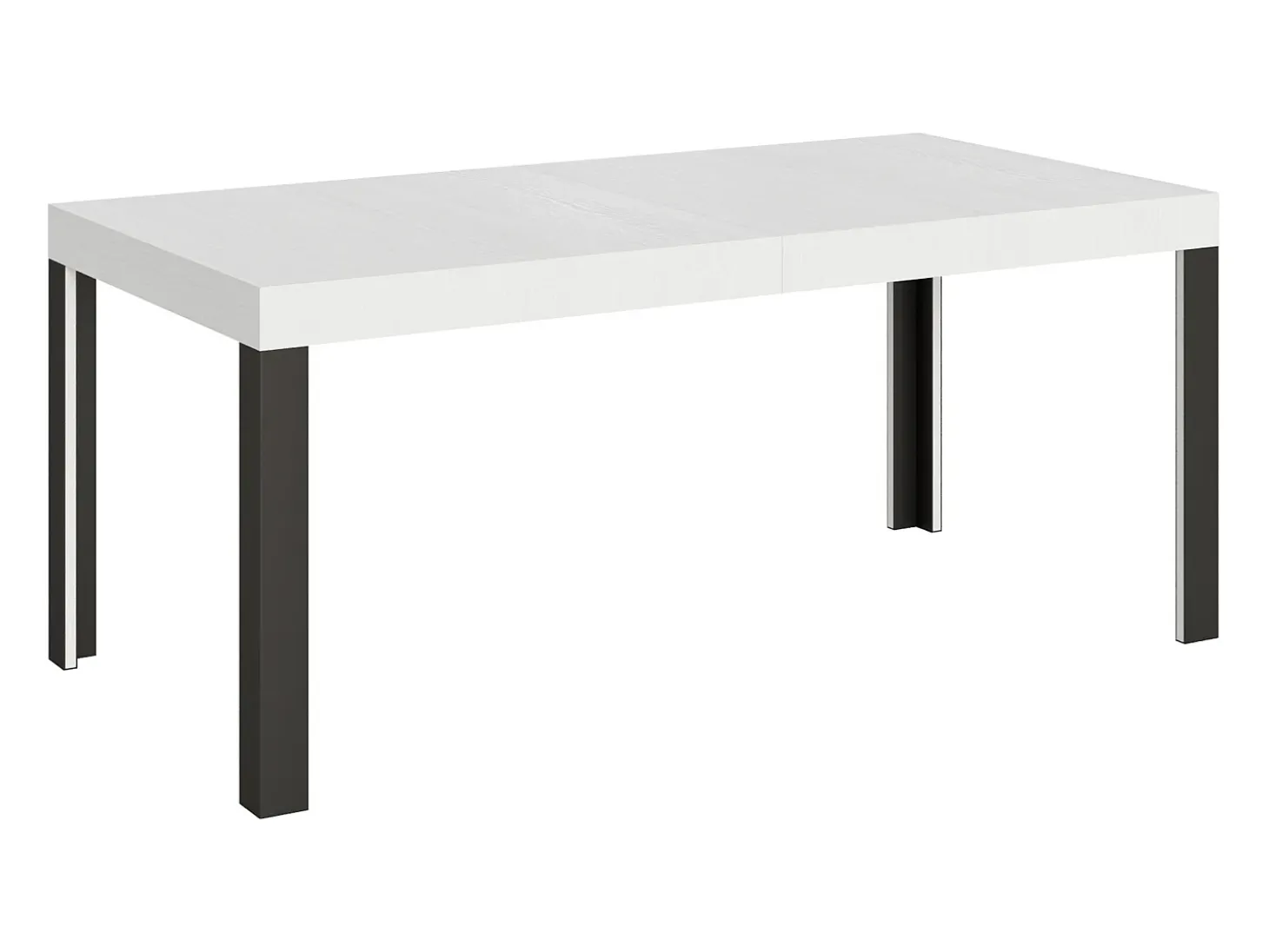 Mesa extensible 90x180/284 cm Linea Fresno Blanco estructura Antracita