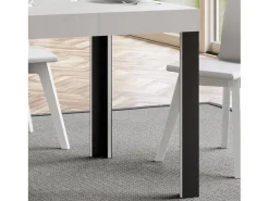 Mesa extensible 90x180/284 cm Linea Fresno Blanco estructura Antracita