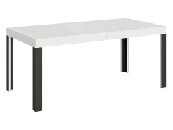 Mesa extensible 90x180/284 cm Linea Fresno Blanco estructura Antracita
