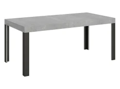 Mesa extensible 90x180/284 cm Linea Cemento estructura Antracita