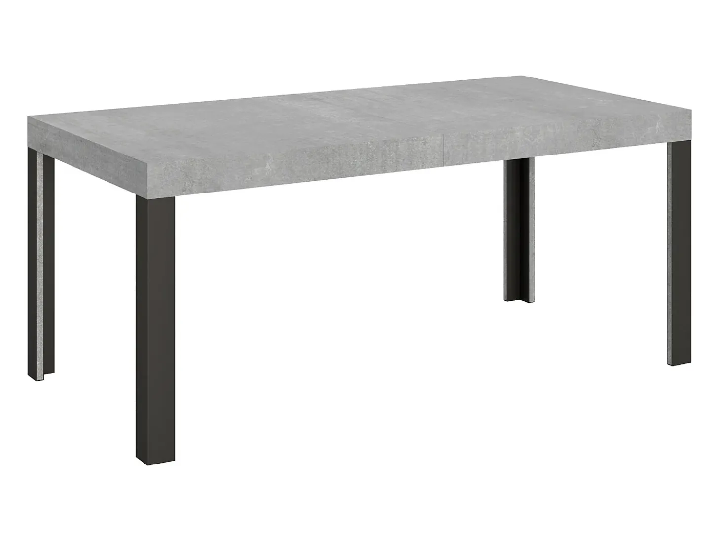 Mesa extensible 90x180/284 cm Linea Cemento estructura Antracita