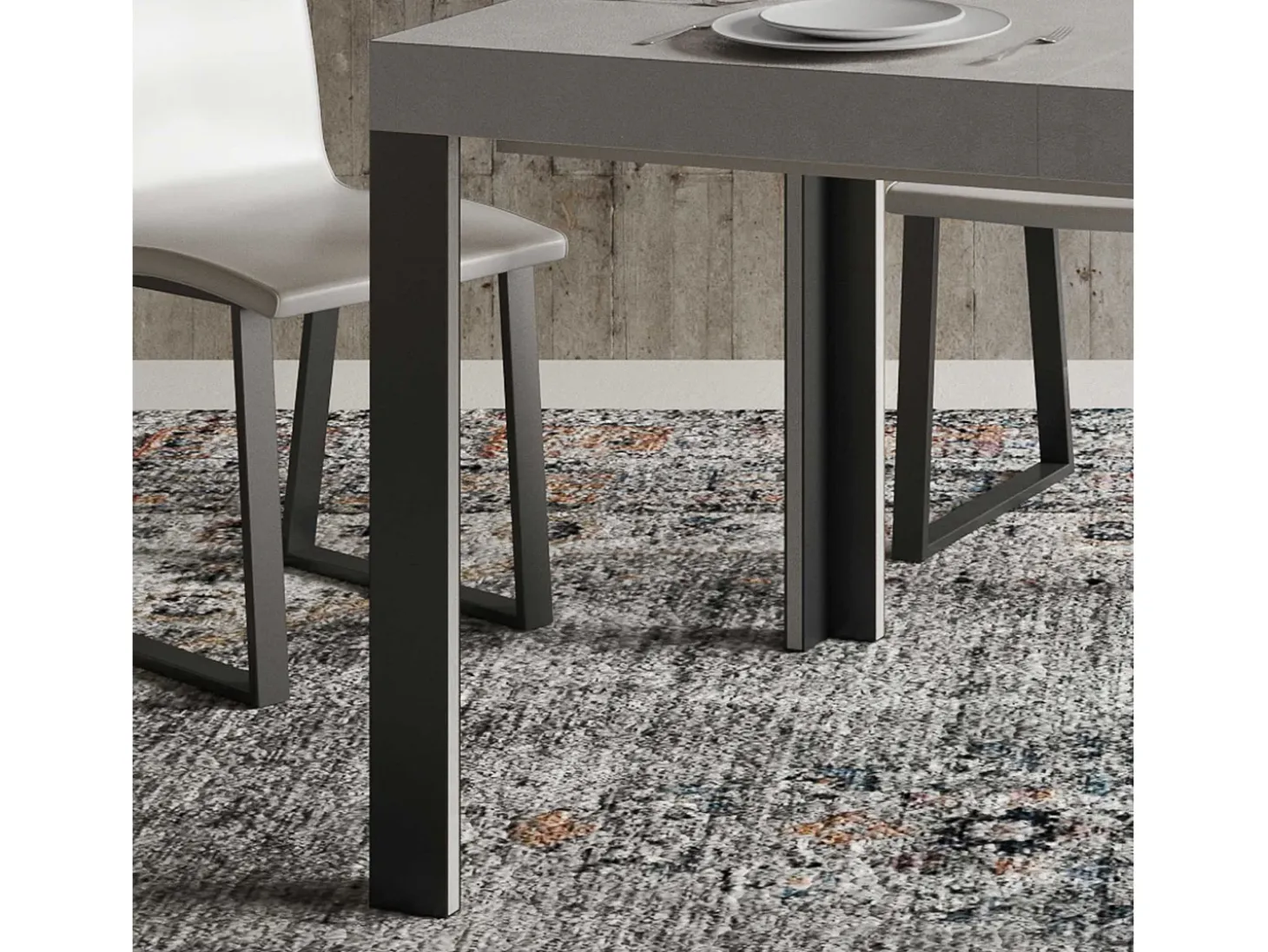 Mesa extensible 80x120/204 cm Linea Cachemira estructura Antracita