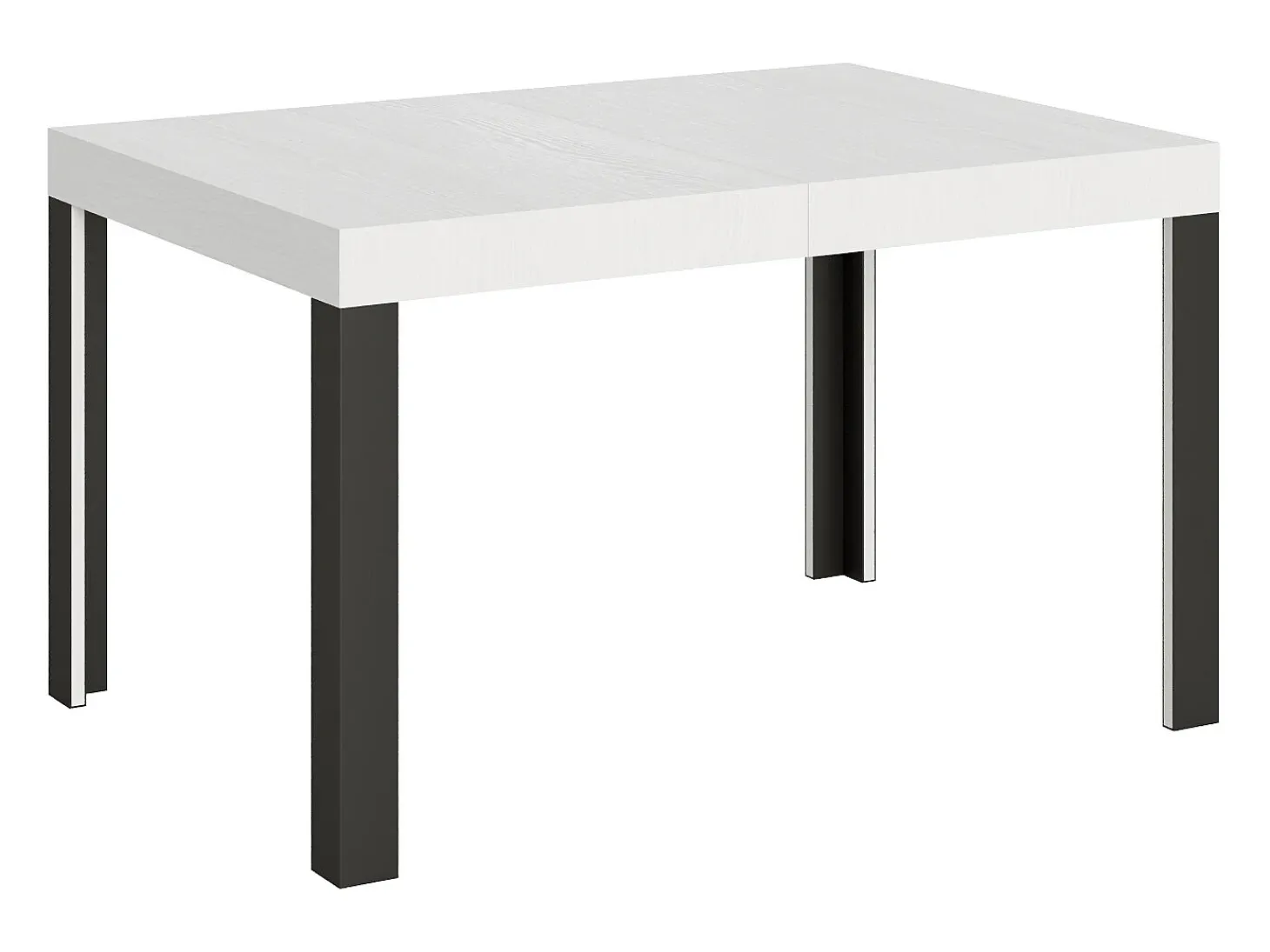 Mesa extensible 80x140/224 cm Linea Fresno Blanco estructura Antracita
