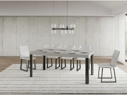Mesa extensible 80x160/244 cm Linea Cachemira estructura Antracita