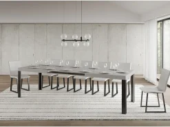 Mesa extensible 80x160/244 cm Linea Cachemira estructura Antracita