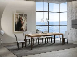 Mesa extensible 80x140/224 cm Linea Roble Natural estructura Antracita