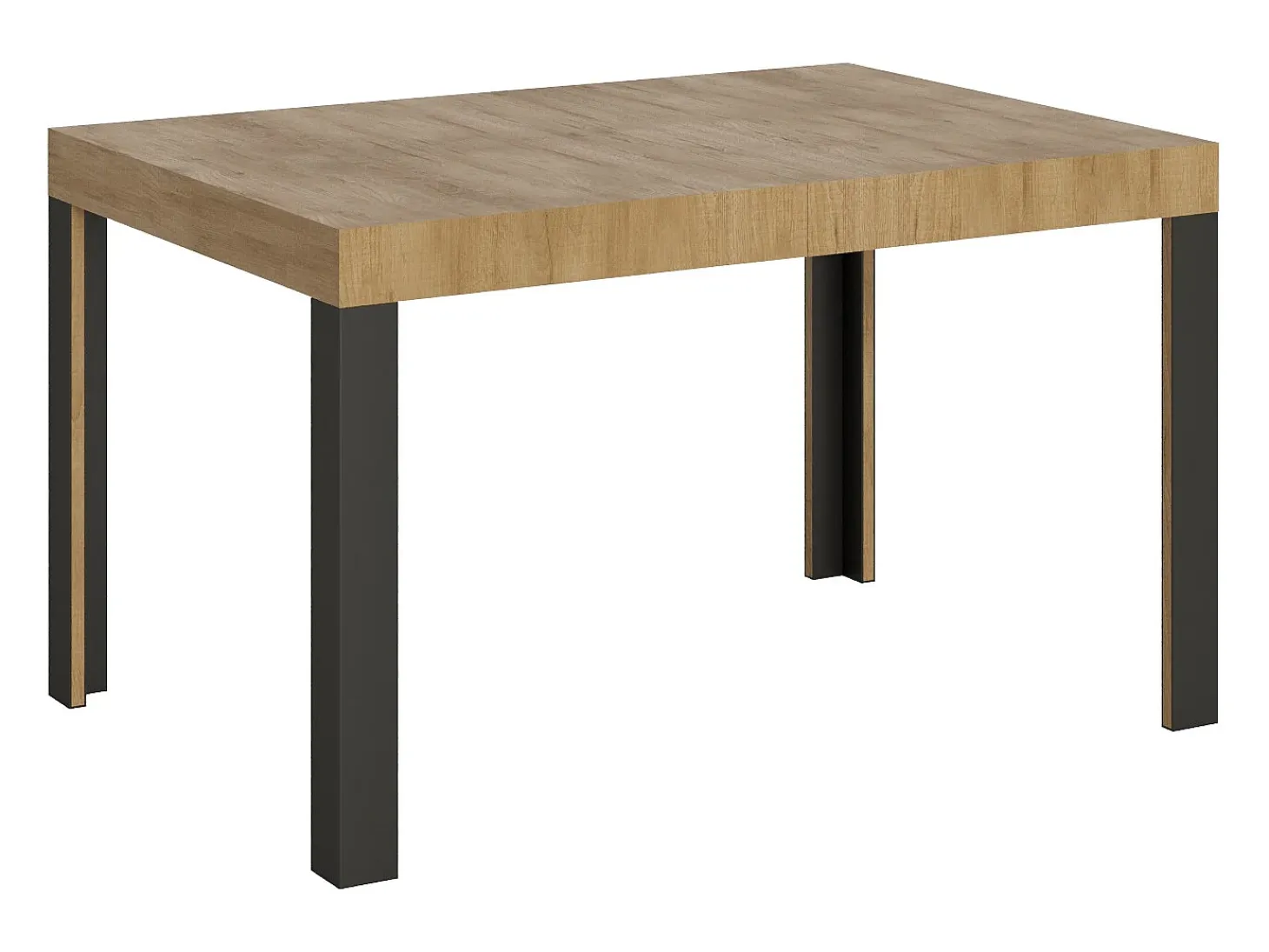 Mesa extensible 80x140/224 cm Linea Roble Natural estructura Antracita