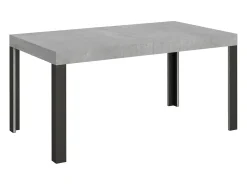 Mesa extensible 90x160/264 cm Linea Cemento estructura Antracita