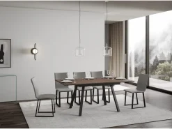 Mesa extensible 90x120/180 cm Mirhi Nogal estructura Antracita