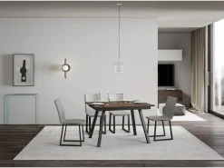 Mesa extensible 90x120/180 cm Mirhi Nogal estructura Antracita