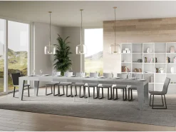 Mesa extensible 90x200/460 cm Naxy Premium Cemento