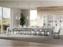 Mesa extensible 120/380x90 cm Naxy hormigón