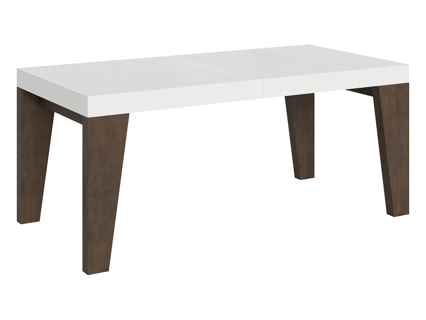 Mesa extensible 90x180/284 cm Naxy Mix Tapa fresno blanco - Patas nogal