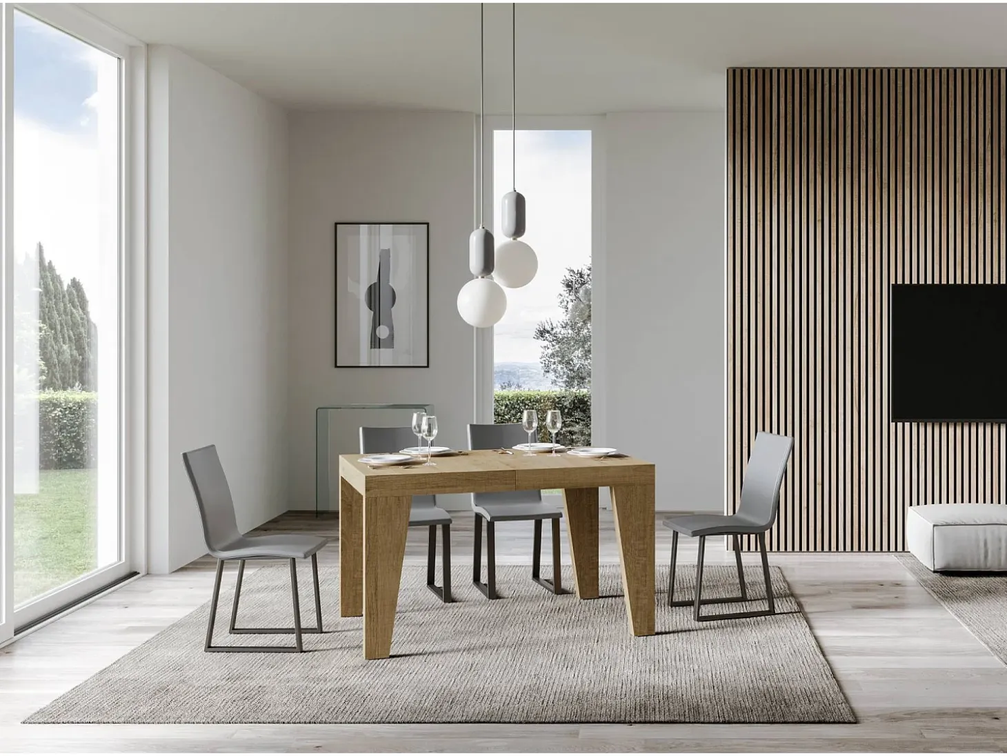 Mesa extensible 140/400x90 cm Naxy roble natural