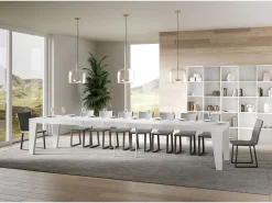 Mesa extensible 90x160/420 cm Naxy Premium Fresno Blanco